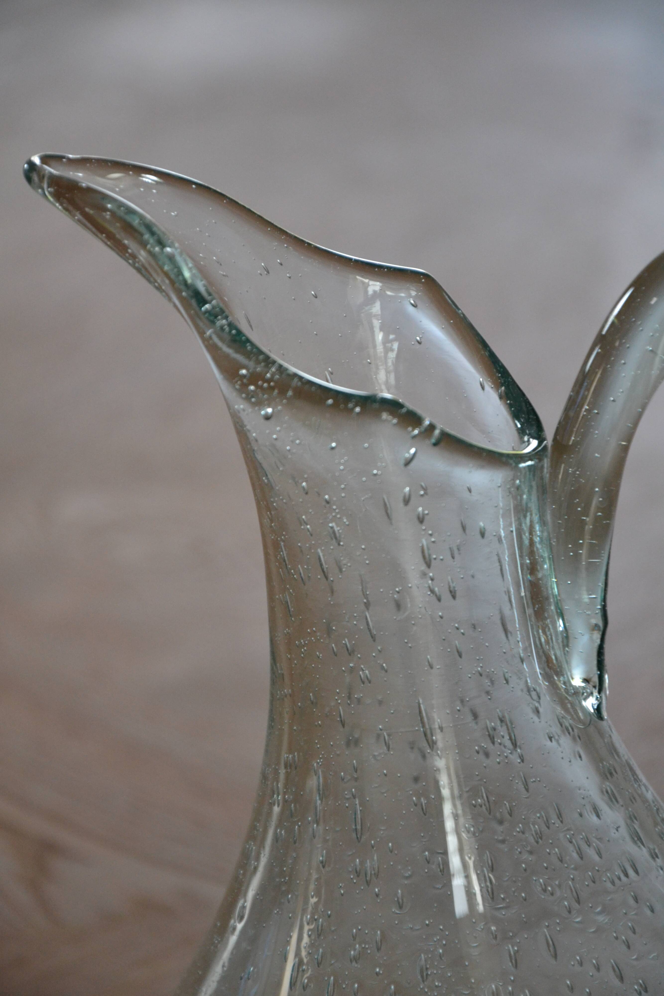 Carafe/pitcher signed Biot blown glass