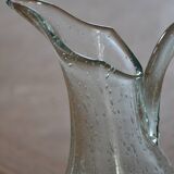 Carafe/pitcher signed Biot blown glass