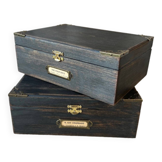 Duo of wooden boxes