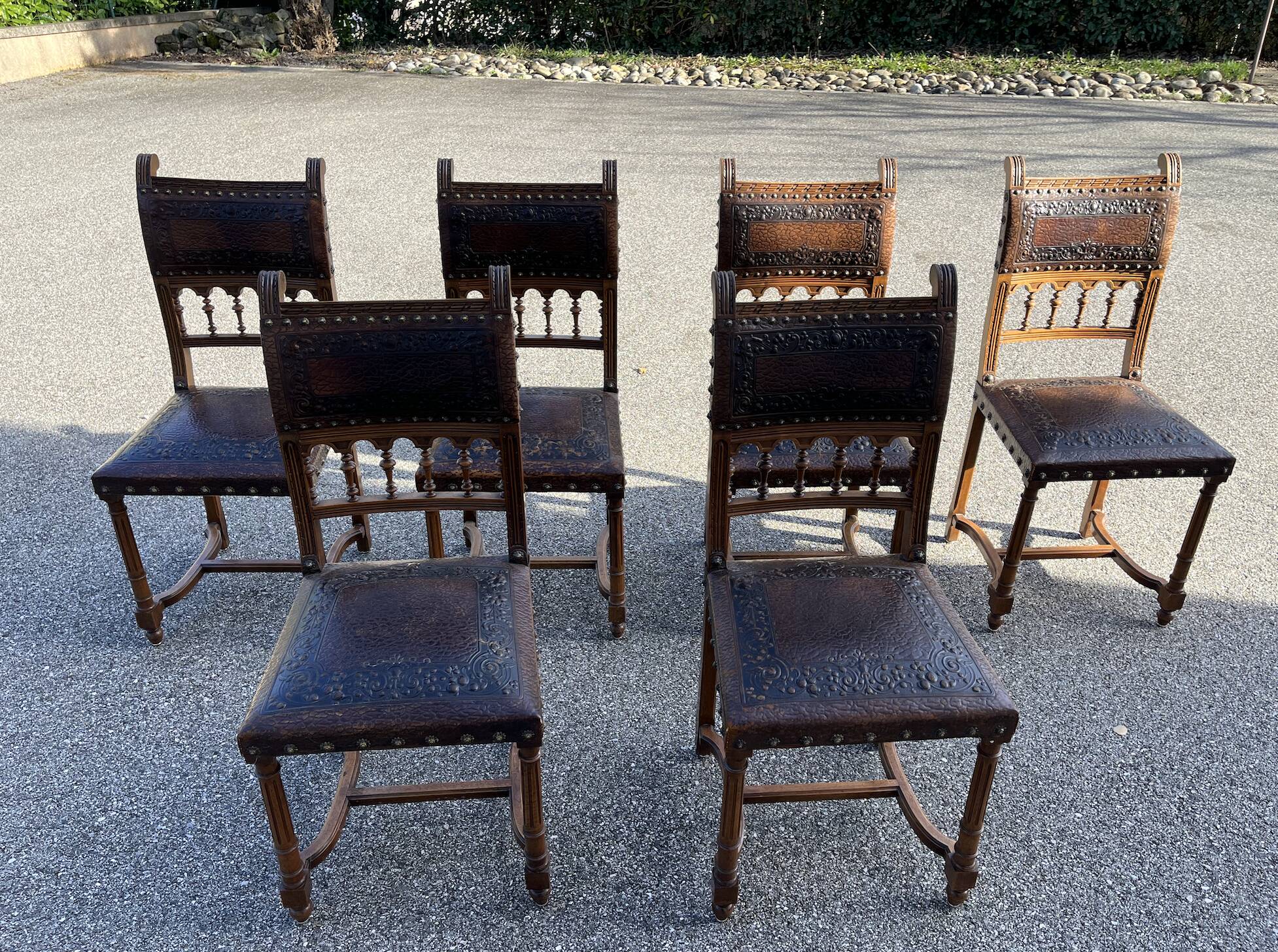 6 Henri II chairs