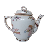 Teapot Sarreguemines cherub patterns