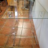 Plexiglas trestle desk from the 70s