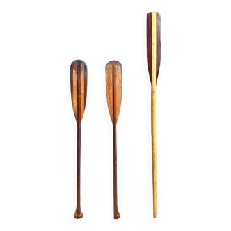 Large paddles, vintage wooden oars, retro decoration