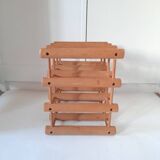 Vintage beech wine rack bottle holder