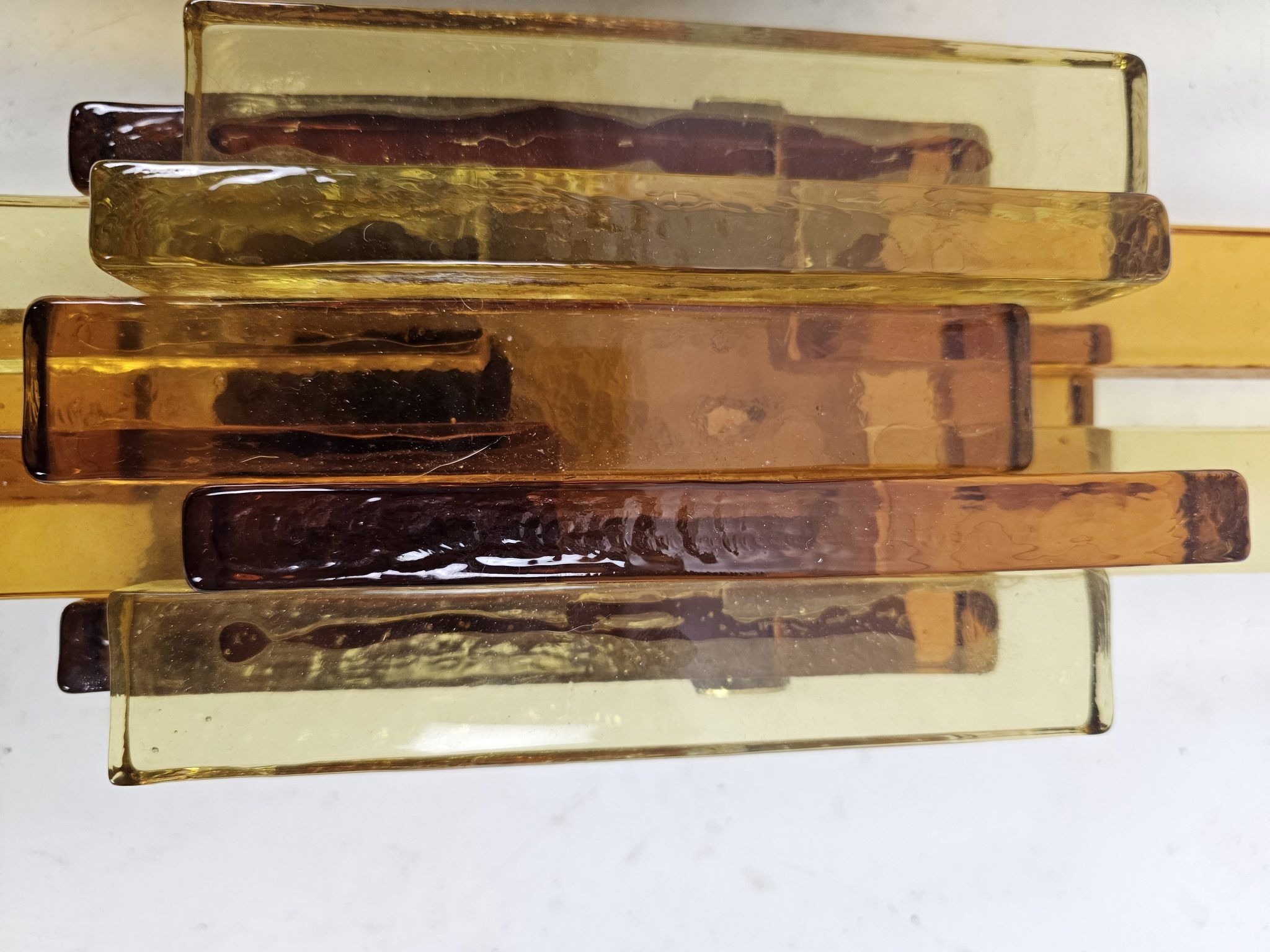 Ensemble de lampes murales en couleur ambre/marron par Svend Aage Holm Sorensen pour Hazel & Teudt.