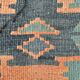Tapis Kilim fait main en bleu délavé et pêche doux, 168x296 cm