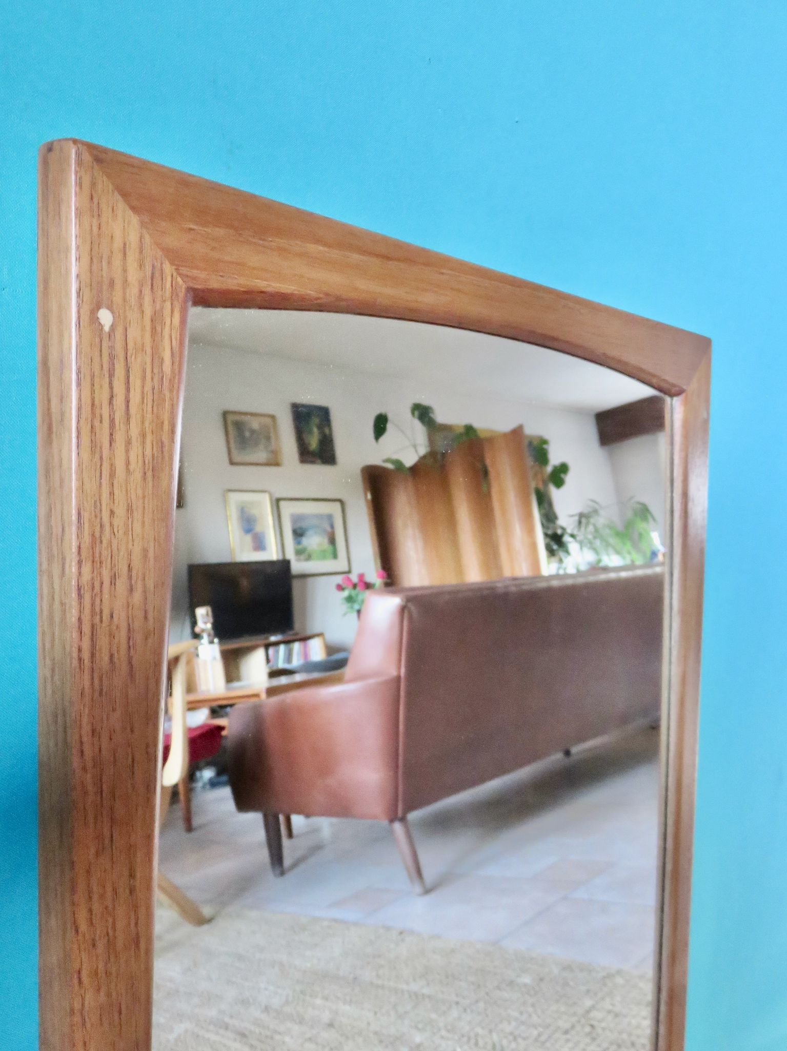 Teak mirror by Aksel Kjersgaard. Denmark 1965