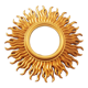 Vintage 1970's gilt sunburst mirror - vintage gilt sunburst convex mirror