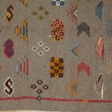 Berber carpet wool woven and embroidered from the High Atlas