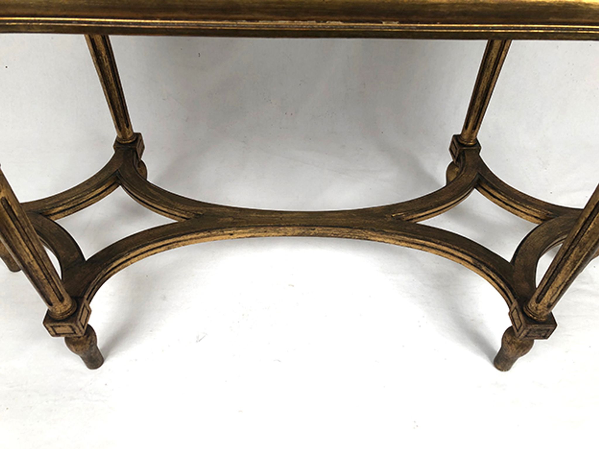 Banquette de piano de style Louis XVI bois doré foncé de canne