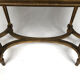 Louis XVI style piano bench, dark gilded cane wood
