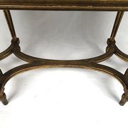 Banquette de piano de style Louis XVI bois doré foncé de canne