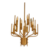 Italian chandelier Gaetano Scolari in brass, 1970.