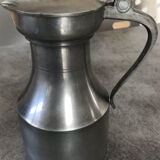 Antique pitcher with shoulder in fine punched tin finish pcorn