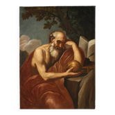 Grand tableau italien du XVIIe siècle, Saint Jérôme en méditation