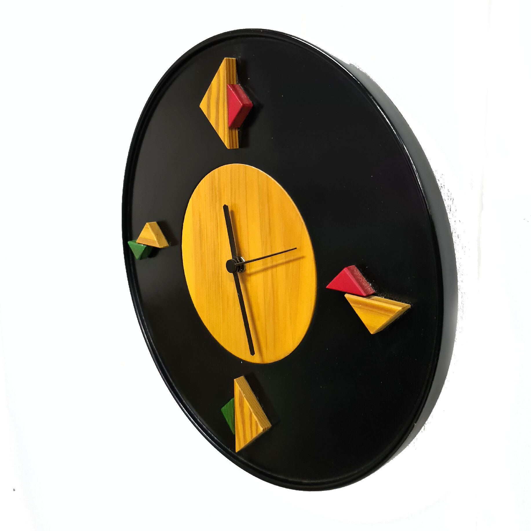 Post modern Memphis style wall clock, Italy 1980s