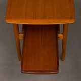 Danish teak side table with pull out tray