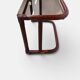 Vintage nesting tables in rattan and smoked glass by Flecht-Atelier Schütz.