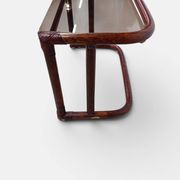 Vintage nesting tables in rattan and smoked glass by Flecht-Atelier Schütz.