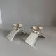 Vintage Modernist Pair Of WMF Ikora Silver Plated Candle Holders