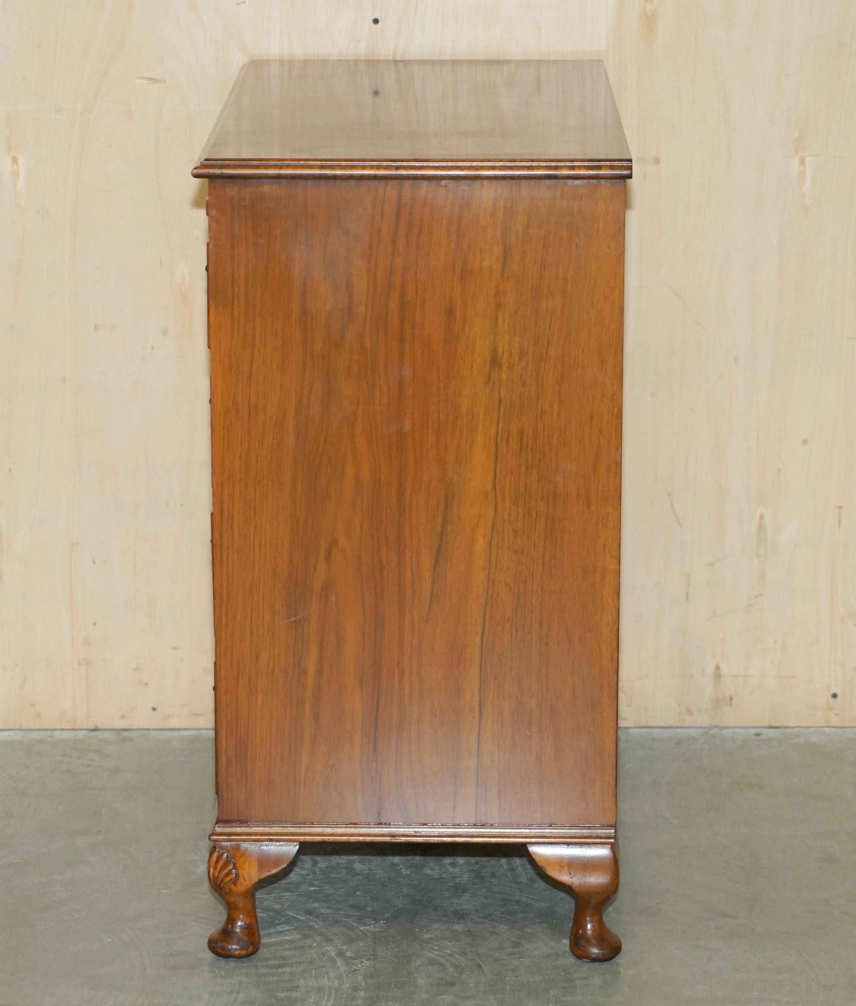 1940s vintage walnut commode with butler's serving tray.
