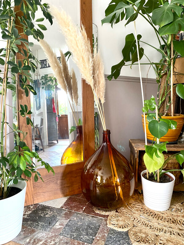 Dame-jeanne, bonbonne XXL ambrée vintage 30L