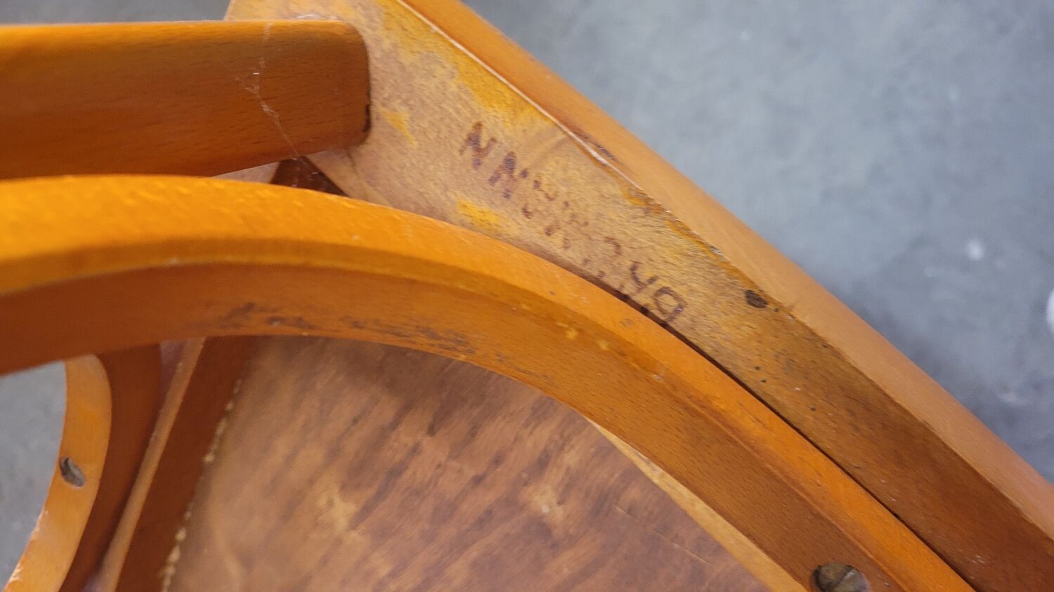 Series of 4 bistro chairs signed Baumann 1950 vintage