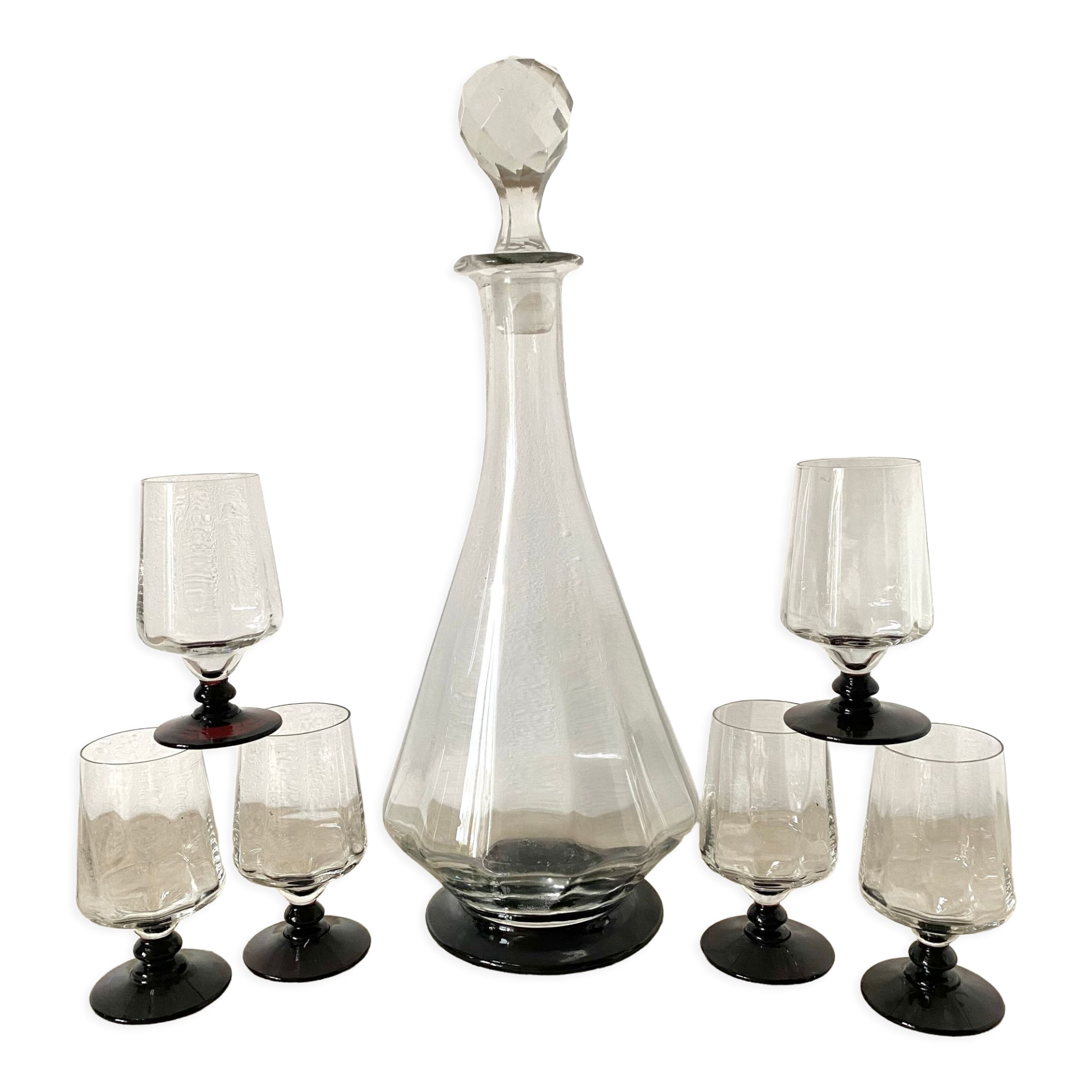 Carafe Vallerysthal and its 6 glasses