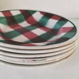 Set of 6 soup plates Faïencerie Nouvelle Givors from the 50s