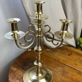 Candlestick, four-light brass candelabra