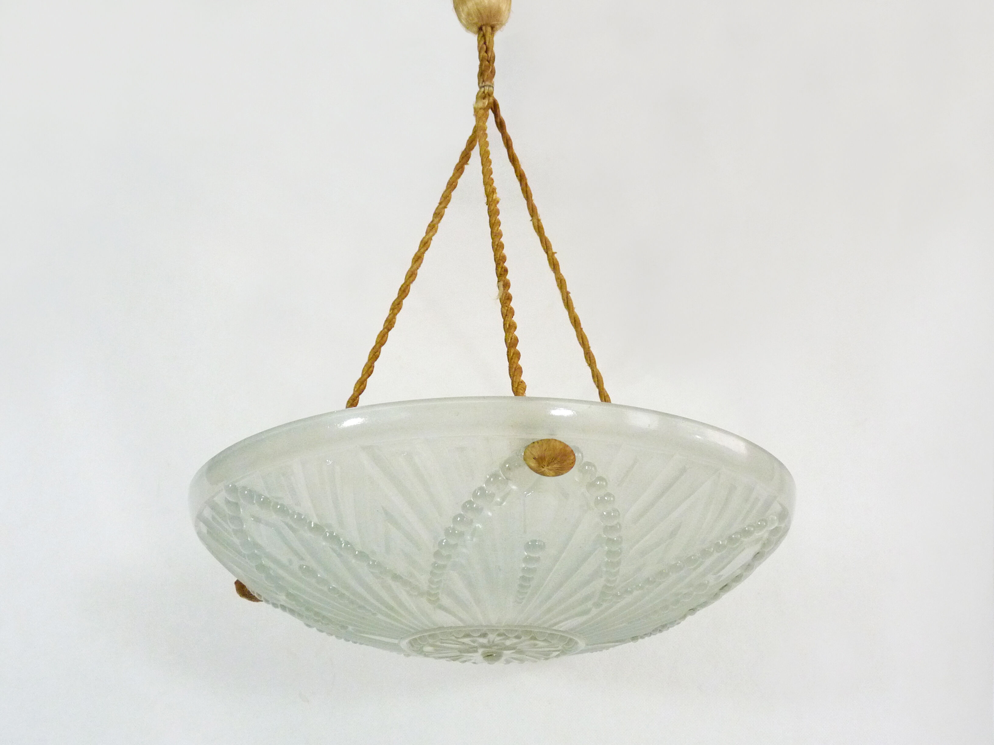 Hnaging calysque Art Deco 1 Degué style glass fire