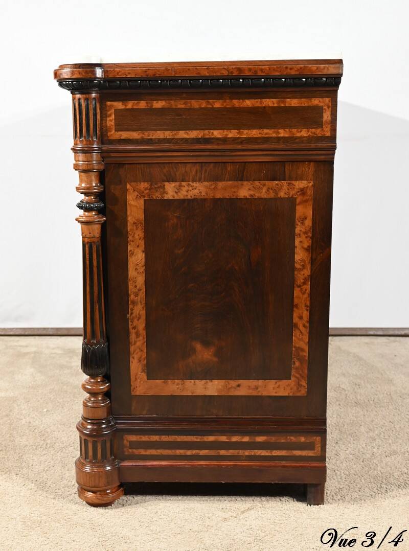 Commode Buffet in Amboyna Burl and Rosewood, Louis XVI style – 2nd Part 19th
