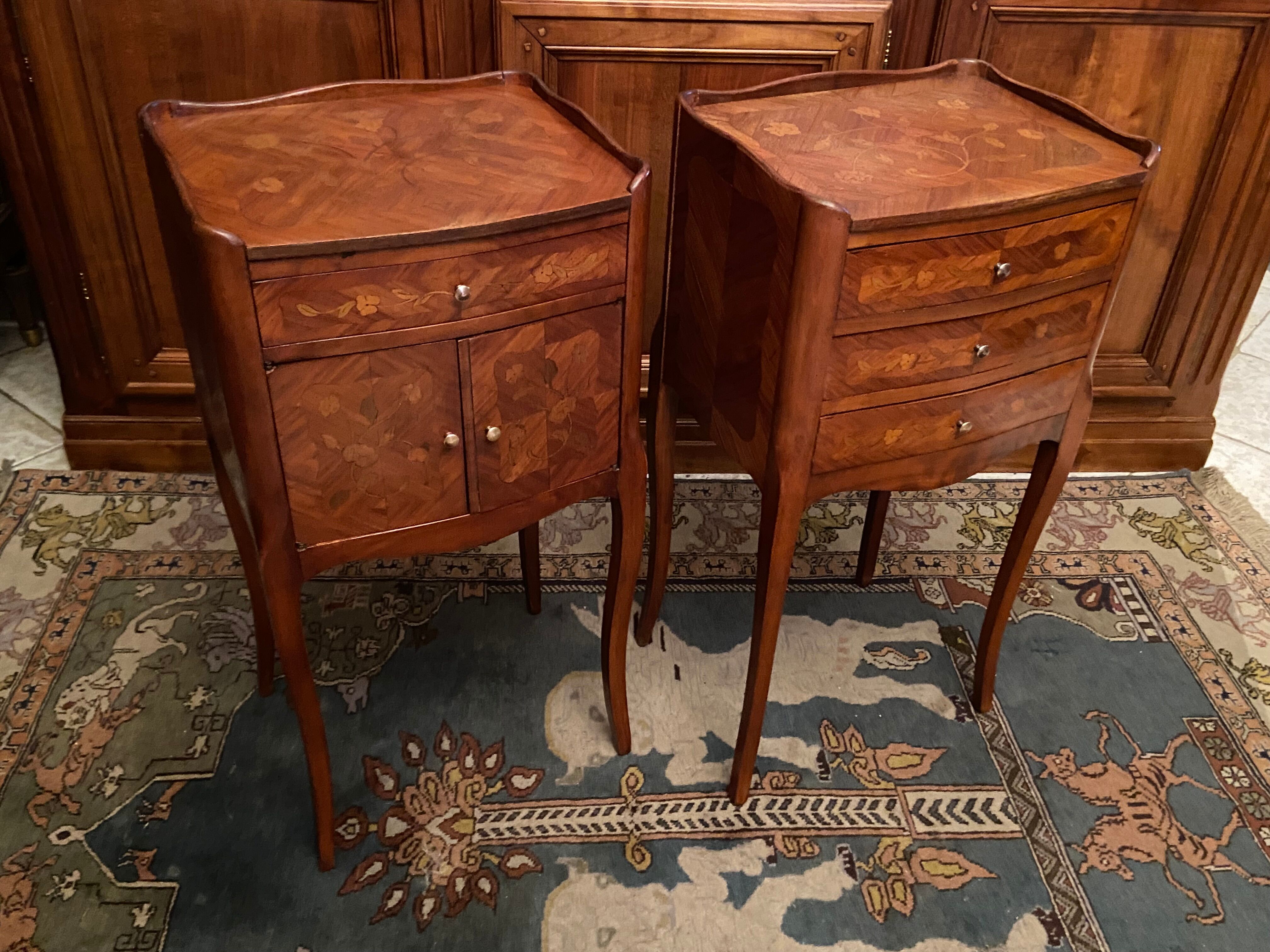 Pair of bedside tables Louis XV style
