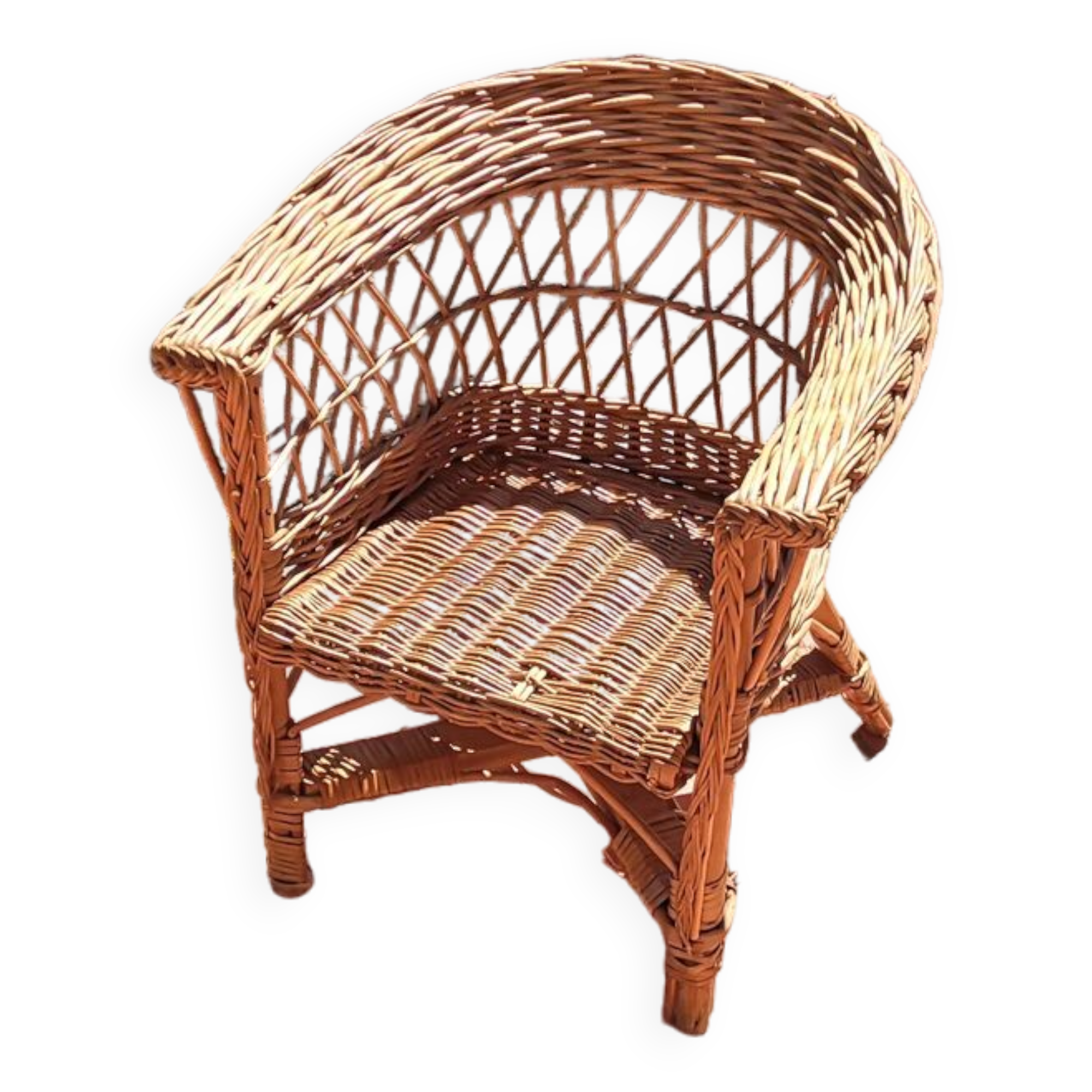 Vintage rattan children's armchair 1960
