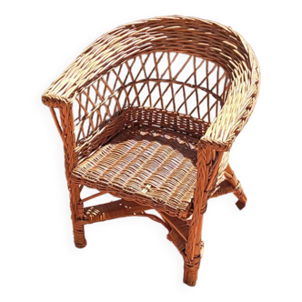 Vintage rattan children's armchair 1960