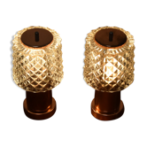 Paire de petites lampes de table par Kamenicky Senov, Preciosa, années 1970.