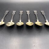 Series of 6 large solid silver spoons Hamburg Hess Germany dated 1869