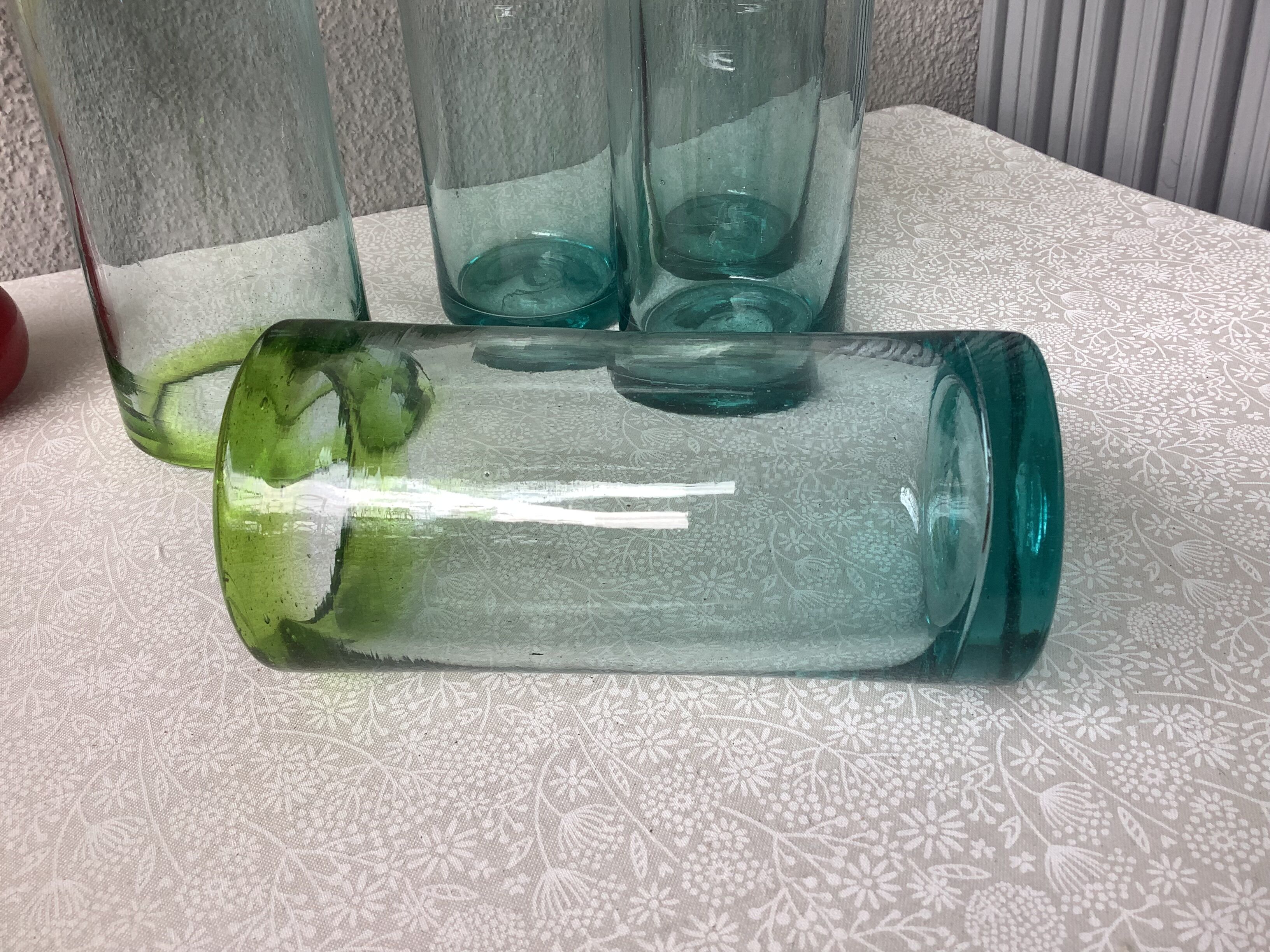 Aztecas Mexico blown glass glasses
