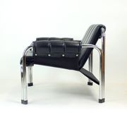 Lounge Chair By Viliam Chlebo In Chrome And Leatherette, Kodreta 1980s