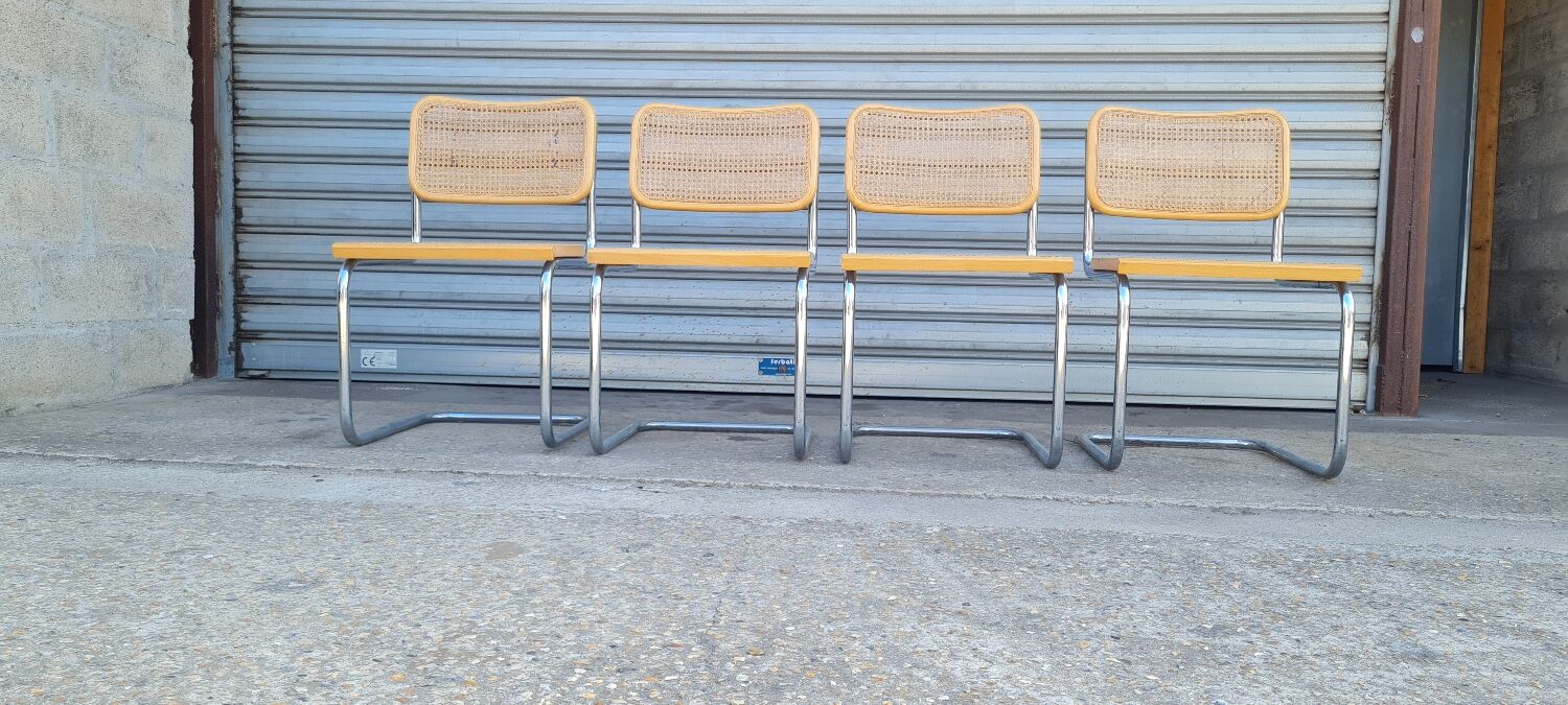 Set of 4 chairs cesca B32 by Marcel breuer