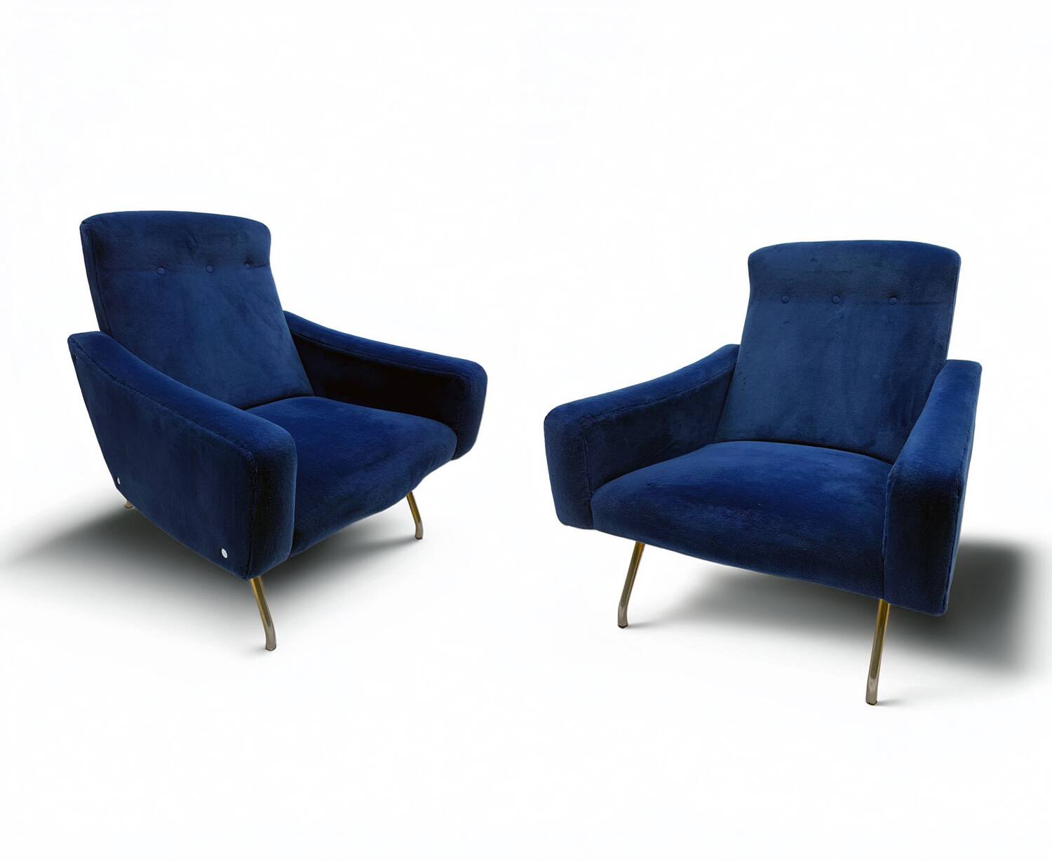 Paire de fauteuils Galion bleu royal de Steiner (années 1950)