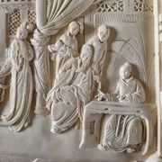 Sculpted resin plaque in the style of China.