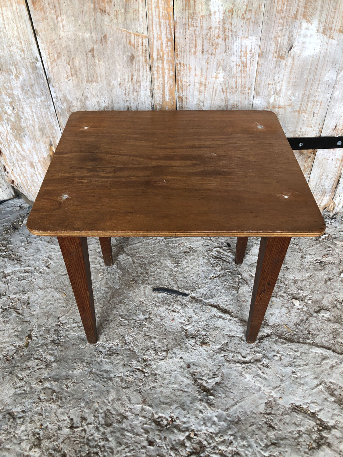 Table School Wood Feet Compass Vintage #A255