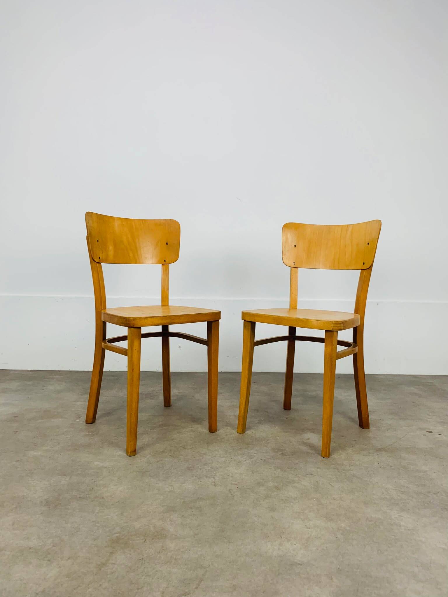 Pair of Thonet bistro chairs, wood, 1960s