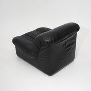 Modular black leather armchairs, 1970s