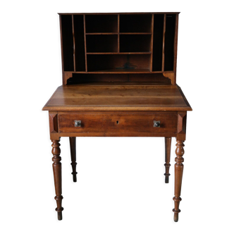 Sloped sorter secretary in old walnut