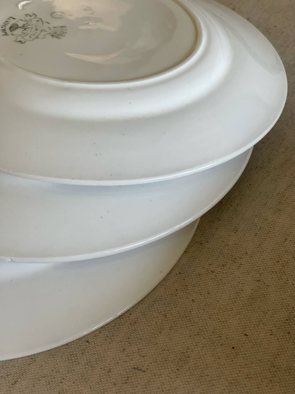 3 Longwy dessert plates.