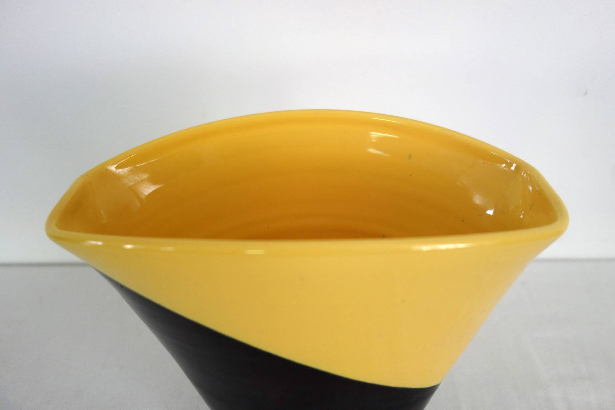 Two-tone Elchinger ceramic vase from the 1960s