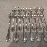 12 silver-plated oyster forks, SFAM silversmith, art deco printania