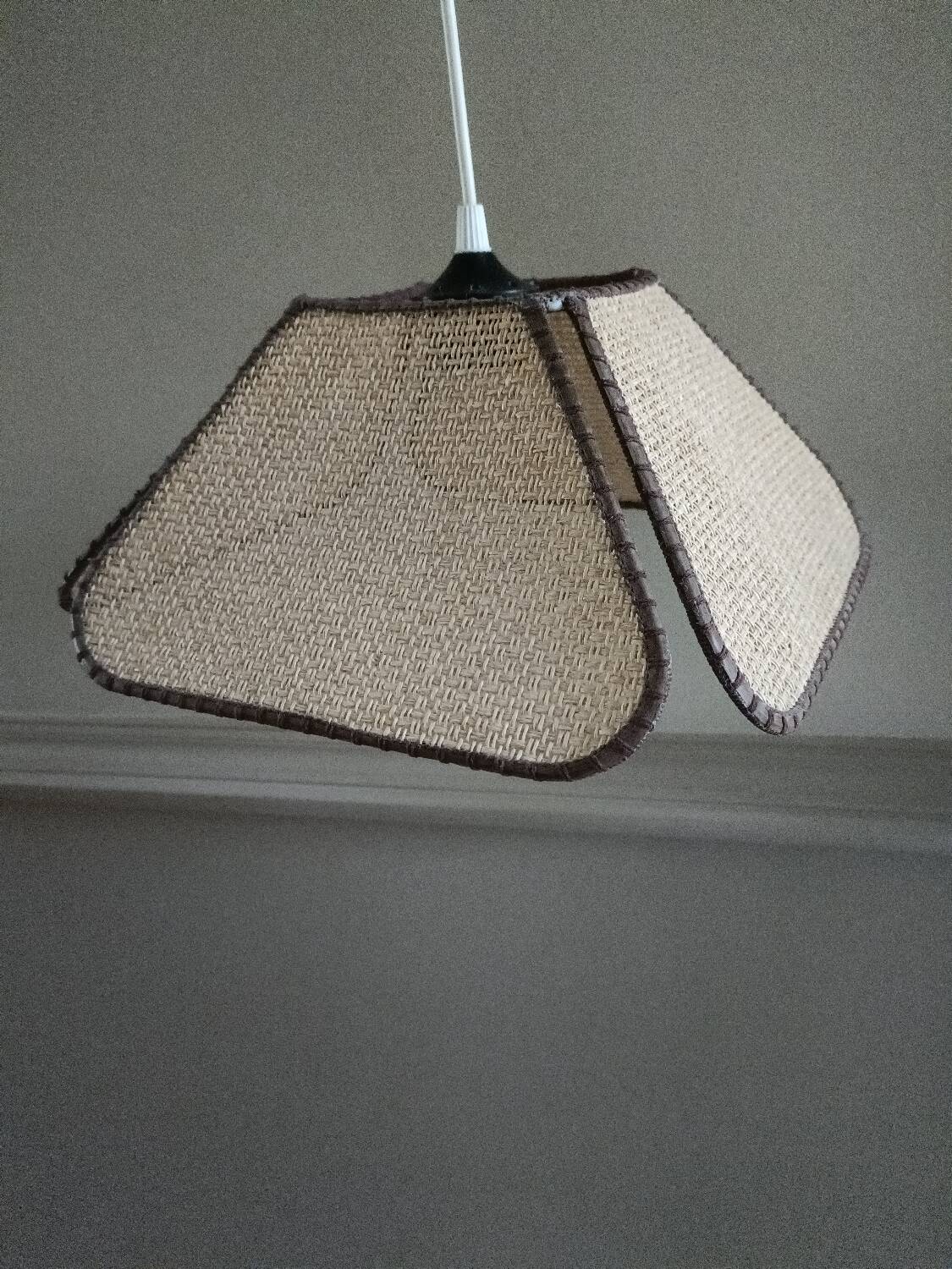 Vintage rattan blade pendant light